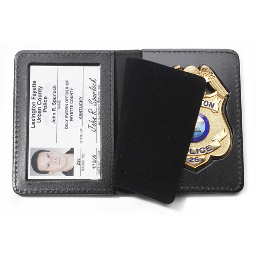 Perfect Fit Duty Leather Book Style Badge Case
