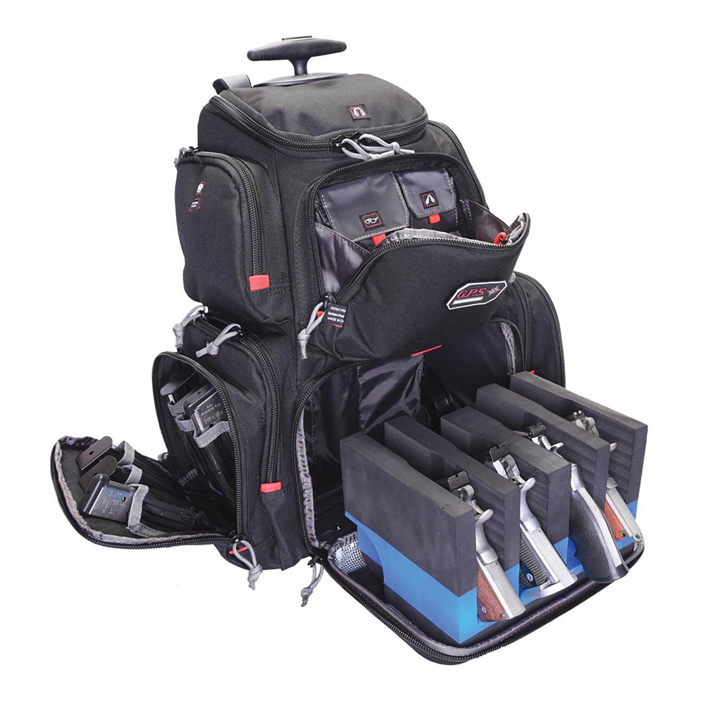 GPS Rolling Handgunner Range Backpacks