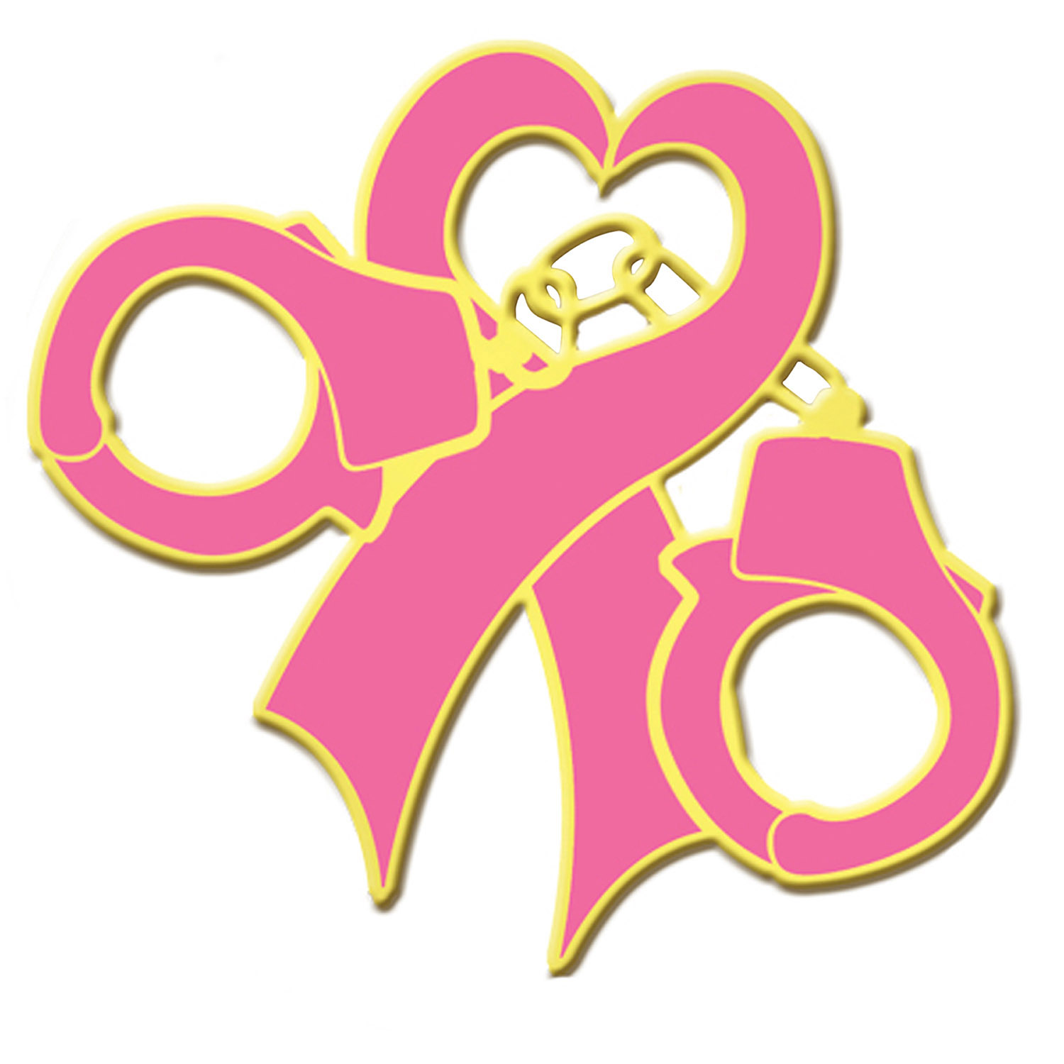 Galls Gold Plate Breast Cancer Awareness Heart Ribbon Lapel