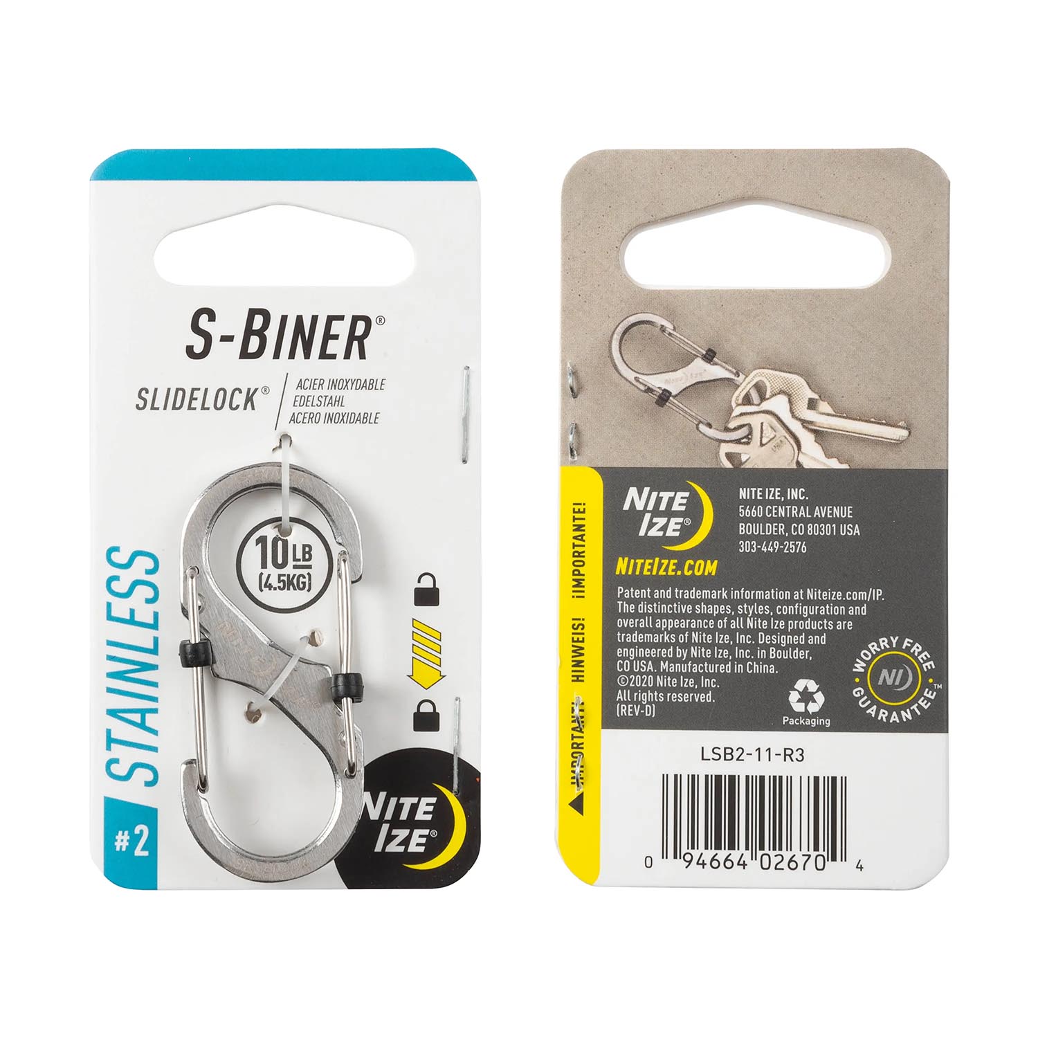 Nite Ize Slidelock Stainless Steel S-BIner