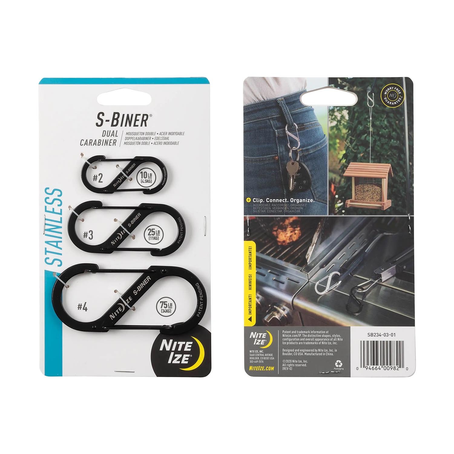 Nite Ize S-Biner Stainless Steel Dual Carabiner