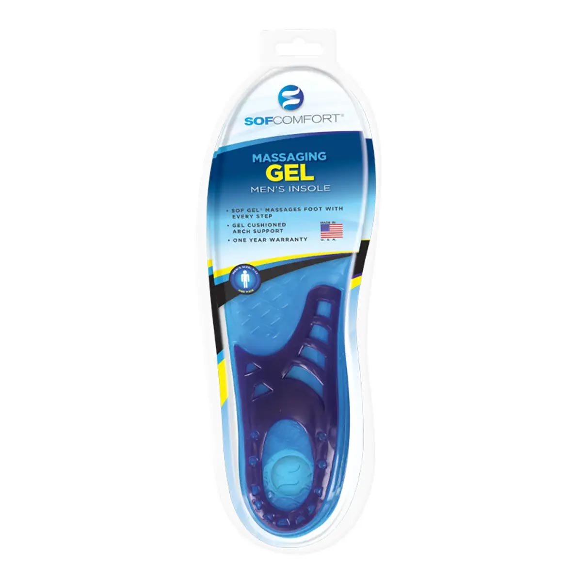 Sof Comfort Men's Massaging Gel Insoles