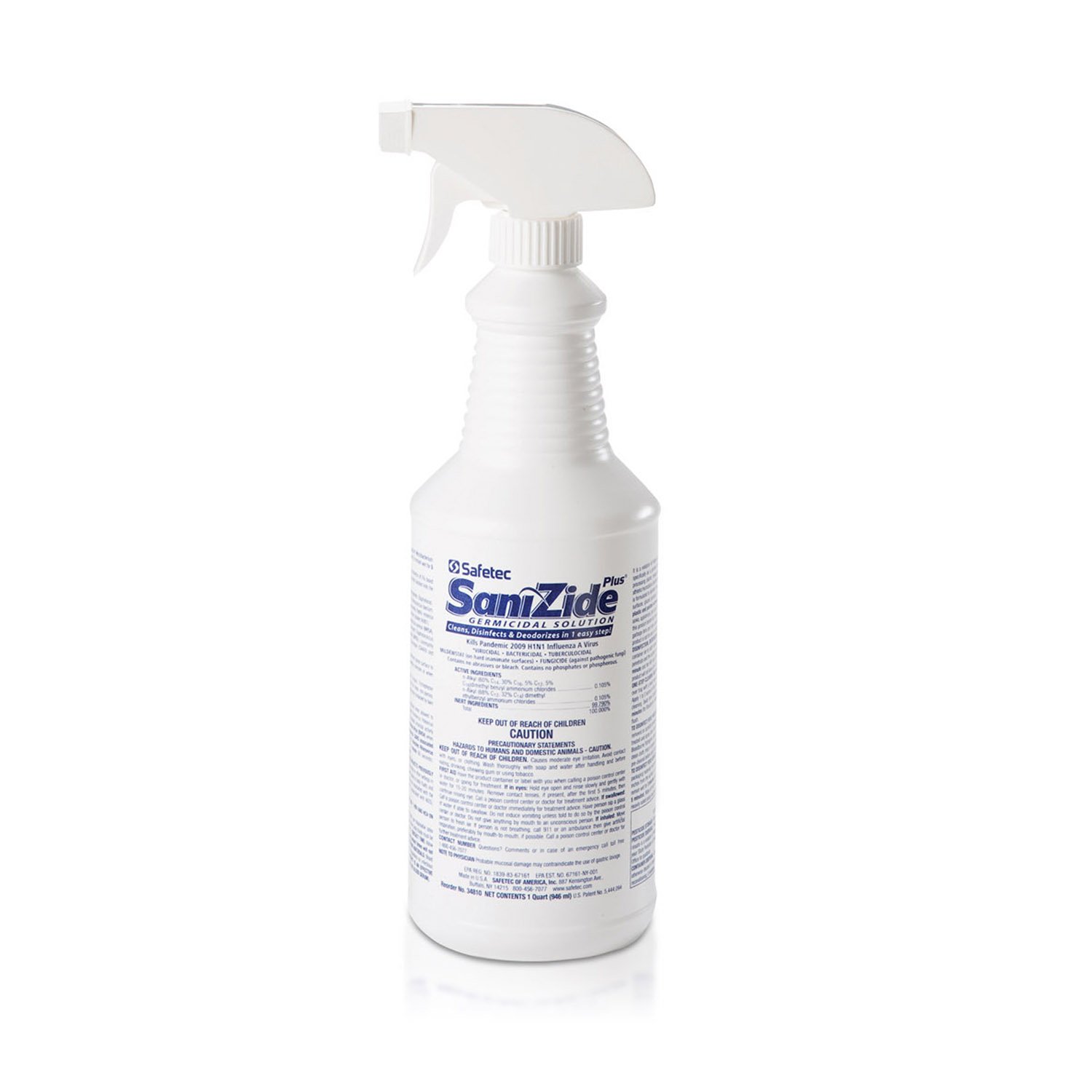 Safetec SaniZide Plus Disinfectant 32 oz. Trigger Spray Bott