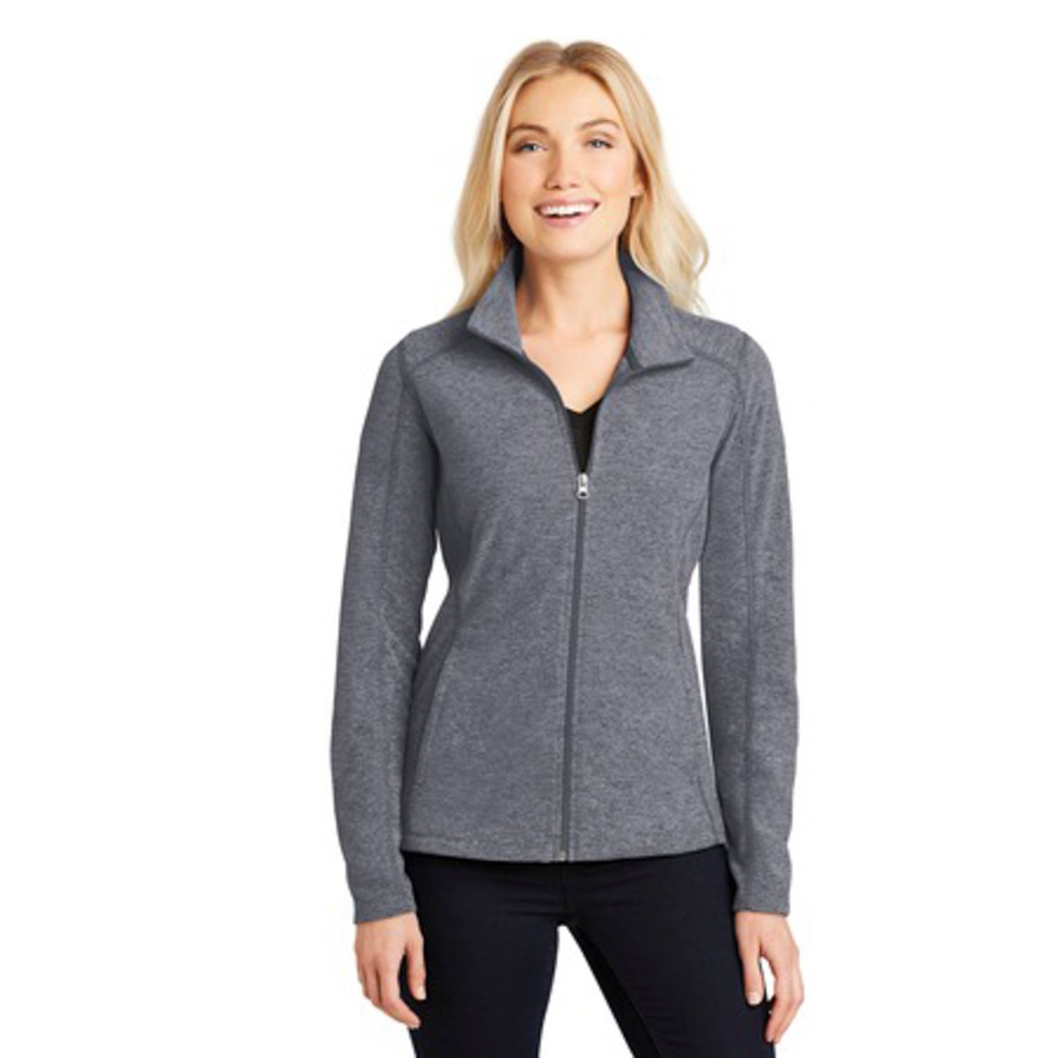 Port Authority Ladies Heather Microfleece Full Zip Jacket