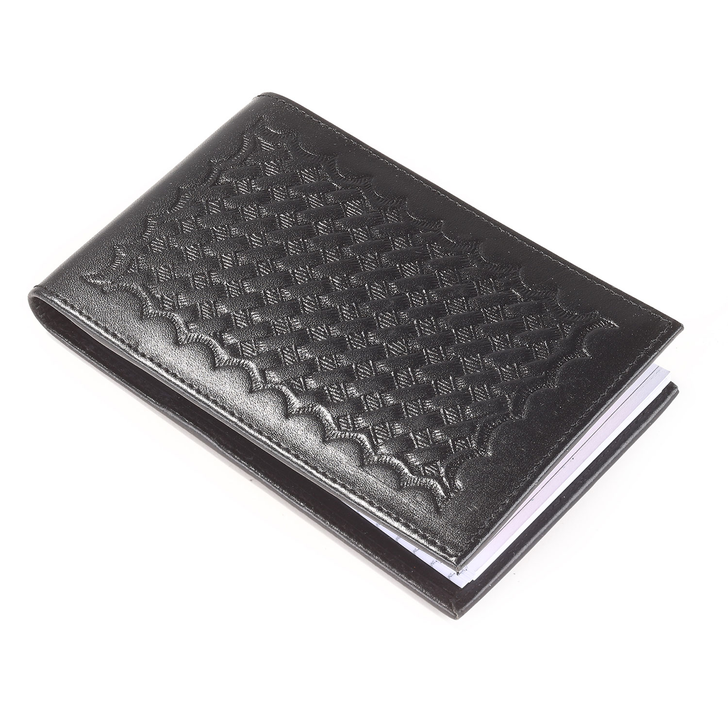 LawPro Black Leather Notebook in Basketweave Finish