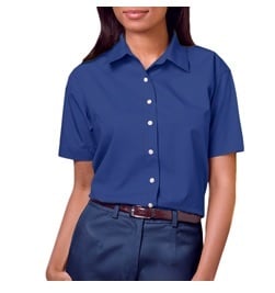 Blue Generation Ladies Short Sleeve Stain Release Poplin