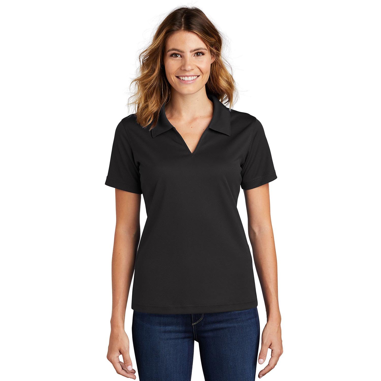 Sport Tek Women's Dri-Mesh V-Neck Polo