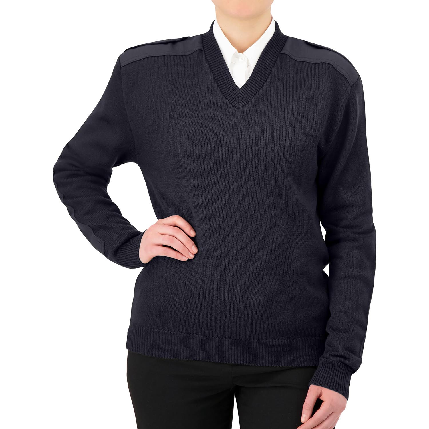 Cobmex Acrylic Wool V-Neck Military Sweater