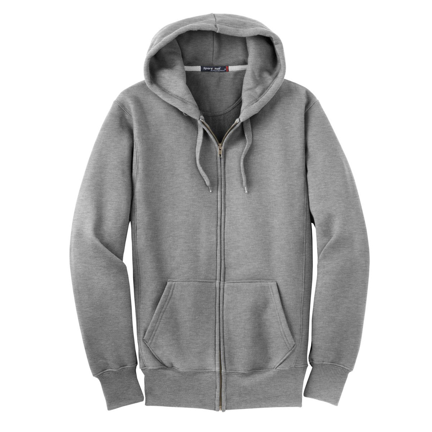 Sport TEK Mens Superweight Full Zip Hooded Sweatshirt