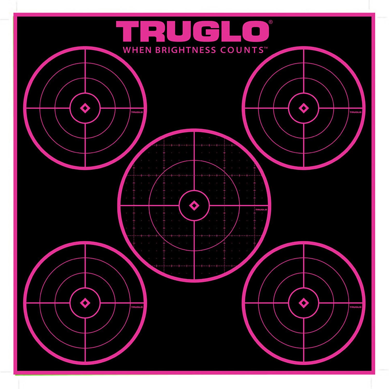 Tru Glo 12x12 5-Bullseys Target 6 Pack