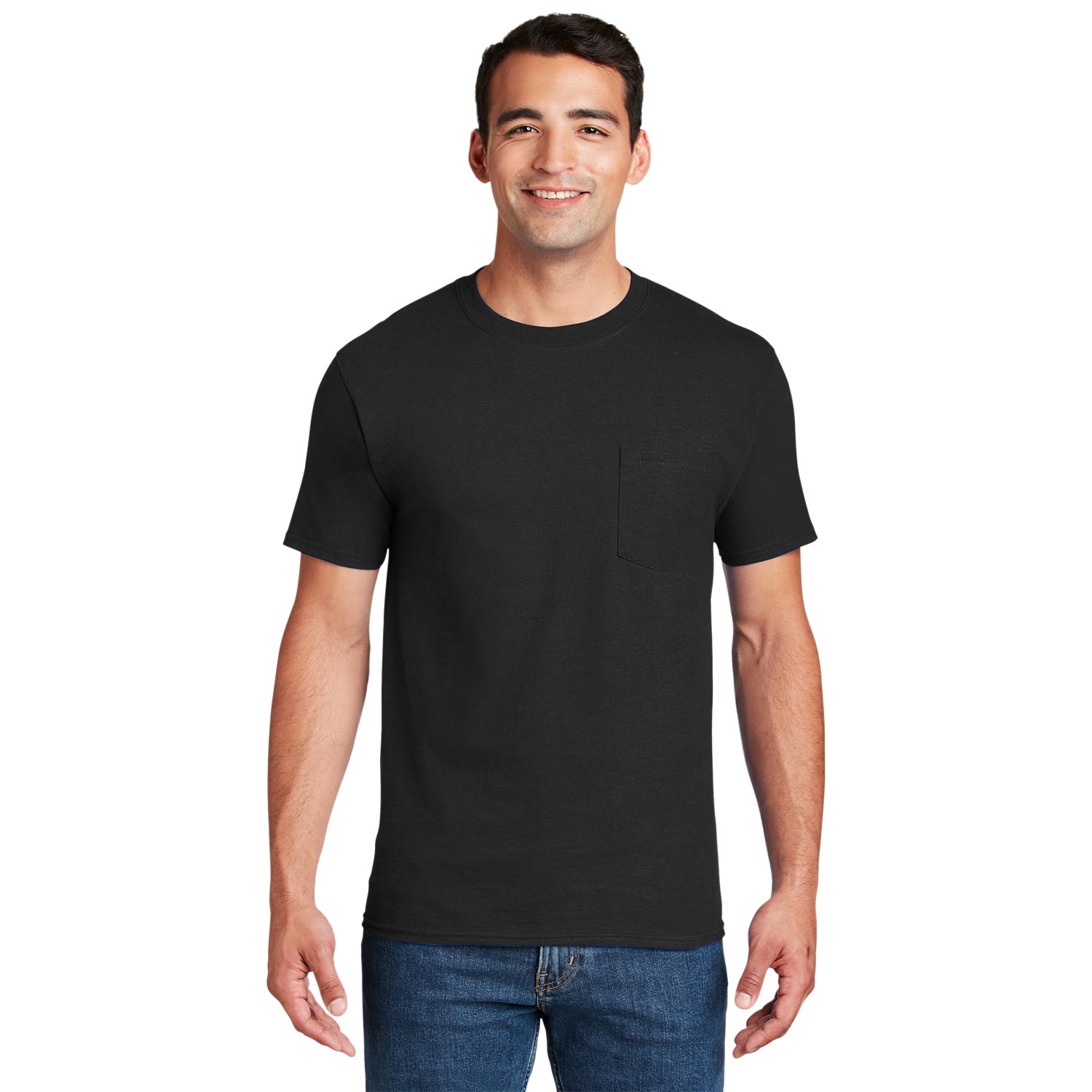 SANMAR HANES BEEFY COTTON T-SHIRT WITH POCKET