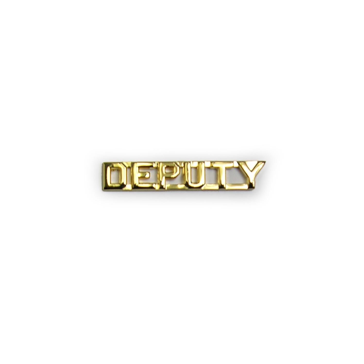 Eiseman-Ludmar 1/4 Gold Deputy Cutout Letters Collar Pins -